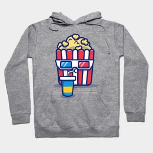 Cute Popcorn Drinking Soda Hoodie